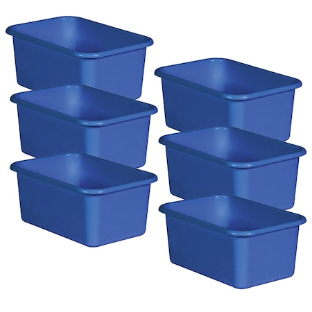 Teacher Created Resources Storage Bin, Plastic, Blue, 6 PK 20393